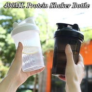 400ML Protein Shaker Bottle Plastic Shaker Bottle with Mixing Ball Portable Fitness Shaker Bottle