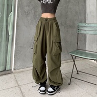 Cargo Pants Baggy Wide Leg Straight Long Pants Big Pockets Plus Size Dance Pants Trousers Straig Wom