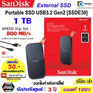 SANDISK external SSD 1TB/2TB (800MB/s) (E30) USB3.2 Gen2 external harddisk hdd NVMe ฮาร์ดดิสก์ for โ