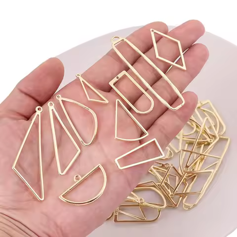 10pcs Gold Color Triangle Geometric High Quality KC Charms Pendant For Jewelry Making DIY Earring Ma