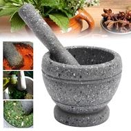 11cm Resin granite pestle and mortar set stone herbs spice mill massive crusher tool