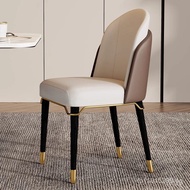 Backrest Dining Chair for Home and Commercial Use, Black Light Luxury Dining Table Chair, Solid Wood