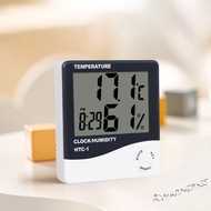 HTC-1 Large Display Indoor Thermometer Hygrometer Temp Humidity Meter Clock Fridge LCD Digital Thermometer Freezer Temperature Sensor Meter