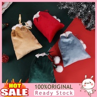 [LISI]  Christmas Gift Bag with Drawstring Closure Portable Soft Lovely Solid Packaging Bag Reusable Drawstring Candy Bag Christmas Tree Decoration Holiday Supplies