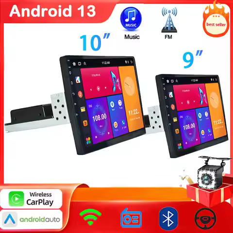 9/10'' 4Core Android 1Din Car Multimedia CarPlay Universal Navigation GPS 1 DIN Headunit Auto Radio 