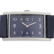 【日本直送】蒂芙尼 TIFFANY&Co. East West 手錶 不鏽鋼 × 壓紋皮革 石英 指針式顯示 灰色錶盤 女仕用【二手】