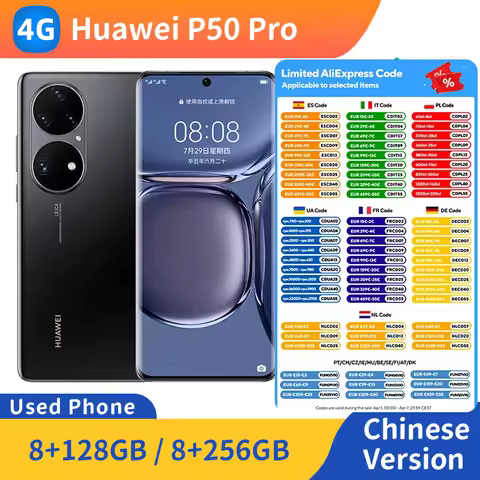 Huawei P50 Pro 4g SmartPhone 6.6-inches Screen HarmonyOS 4360mAh Battery Original Used Phone