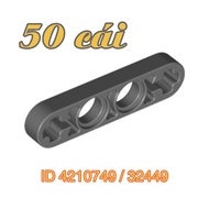 [50 Pieces] LEGO Technic 1x4 Slim Bar with Shaft Holes at 2 Ends, Dark Gray ID 4210749 32449