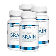 Vitality Now Youthful Brain 4 Bottle Bundle - Memory & Brain Health Support Supplement - Brain Boost