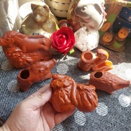 Statues, toothpick jars, terracotta coins of 12 zodiac animals 2hand Japanese ceramics