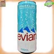 ของแท้ พร้อมส่ง Evian Sparkling Carbonated Natural Mineral 330 ml.  น้ำแร่ Evian Sparkling 330 ml.