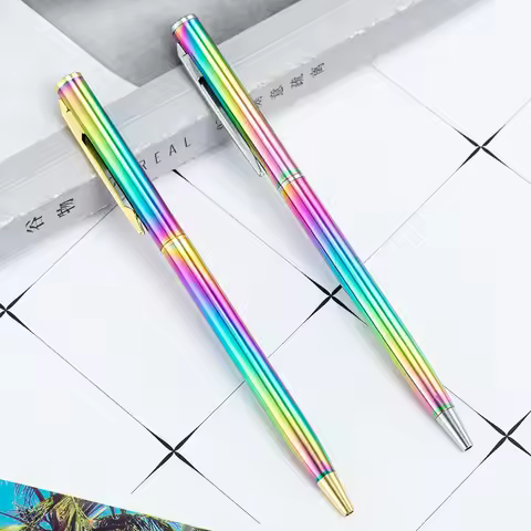 1-2 pcs Creative Multicolor Ballpoint Pen Business Metal Office Rotate Pens School Stationery Office