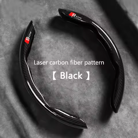 Non-Slip Carbon Fiber Car Steering Cover Wheel Booster Cover For Audi SLine A4 B7 B8 B9 A3 8P 8V 8L 