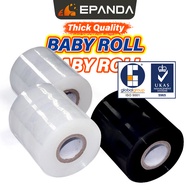 EPANDA Stretch Film Baby Roll 100mm x 250g Black/Clear Wrapping Plastic Cling Film Plastic Wrap Plastic Wrapping Packing