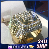design Hip Hop Ring gold men's fashion full diamond hip hop ring design jewelry