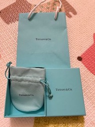 Tiffany 項鍊盒  盒子 Tiffany&amp;Co 925 禮物盒 禮物盒 紙盒 空盒 絨布盒 項鍊 飾品 防塵袋 防塵套 束口套