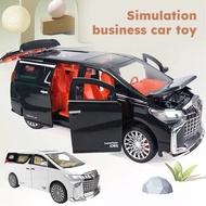 [COD] 1:24 Toyota Alphard Model Sound and Light Car Diecast Toys Collection Can Open The Door Mainan