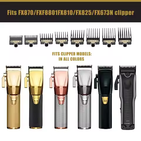 8PCS Clipper Guards for BaBylissPRO Barberology FX870, FX880, FX825, FX673 Clippers Replacement for 