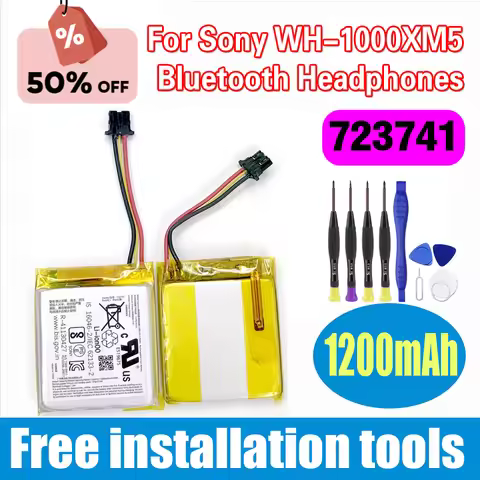High-Quality 723741 1200mAh Battery for Sony WH-1000XM5 Bluetooth Headphones battery