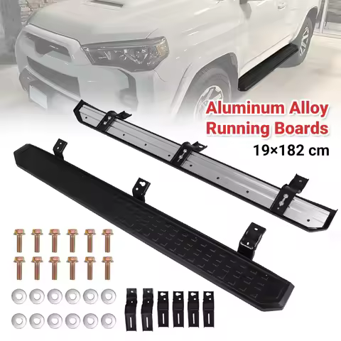 2Pcs 7.87 Inches Nerf Bars Aluminum Alloy Step Bars 450 Lbs Load Capacity with 6 Brackets Fits for T