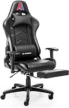 AA Products Gaming Chair Ergonomic High Back Computer Racing Chair Adjustable Office Chair with Footrest, Lumbar Support Swivel Chair - Black