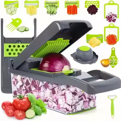 Multifunctional Vegetable Chopper Handle Food Grate Food Chopper Vegetable Slicer Dicer Cut 14/16 in