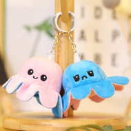 Reversible Octopus Angry Octopus Flip Octopus Doll Reversible Bipolar Plushie Stuffed Toys Keychain 