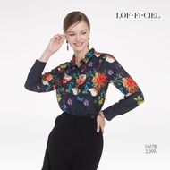 LOF-FI-CIEL Womans Shirt Jasper Rose เสื้อเชิ้ตซาติน เสื้อเชิ้ตผู้หญิง แขนยาว สีดำ FAF7BL
