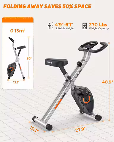 Folding Exercise Bike -Stationary Bike for Home Gym Workout