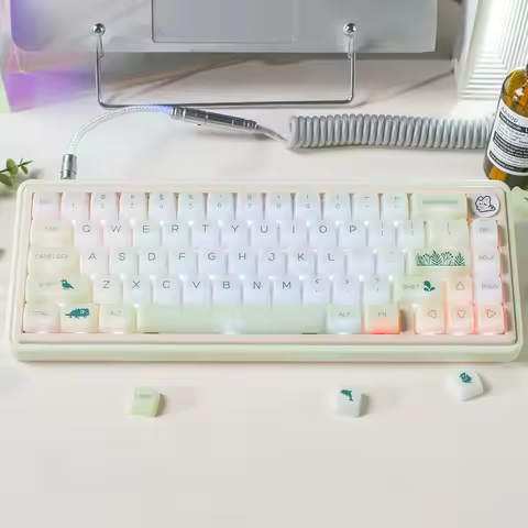 Cat Ears Jelly Theme Keycaps Set PC MAO 119keys Translucent Custom Original Handmade Keycaps for Mec