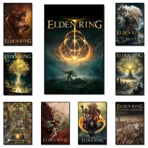 Pop Video Game Elden Ring Cover Illustration Art Poster On Canvas Prints Marika Wall Painting Mural 