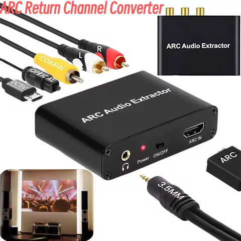 HDMI-Compatible ARC Audio Extractor ARC To SPDIF Coaxial L/R Stereo 3.5mm Jack Audio Adapter for HDT