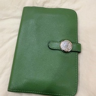 Hermes Dogon Compact 愛馬仕 綠色皮革 銀扣 錢包 皮夾
