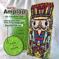 Custom Amplop Panjang 3D Natal Karakter Angpao Christmas Nutcracker
