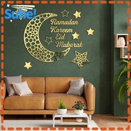 SUHE Mirror Stickers, Arylic DIY Wall Sticker, Fashion Home Decorations Removable Ramadan Decors Eid Mubarak Wall Decal