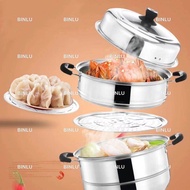 ☁▧3layer stainless steel steamer,soup pot,siopao,siomai,cooking,cookware,kitchenwares,BINLU