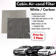 Volkswagen Golf MK7 / New Tiguan 1.4 / Passat B8 1.8, 2.0 TSI Cabin Aircon Filter White/Carbon Aircond Filter 5Q0819653