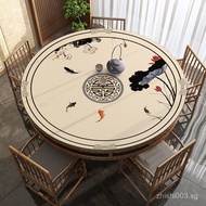 Round Silicone Table Mat Waterproof Anti-scalding Dirt-resistant Leather Tablecloth Household Coffee