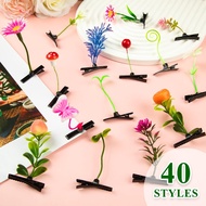 Sprout Clips Mixed Style Plant Hairpins Little Grass Sprout Hair Clips 50 Pcs Mushroom Clip on Sprou
