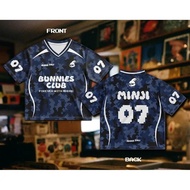 NewJeans new "Bunnies NJZ" club jersey, streetwear t-shirt featuring Minji, Hanni, and Daniel; V-nec