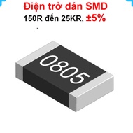 [Wholesale combo] (50 pieces) 0805 paste resistor - value 150R to 25KR, ±5%