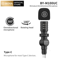 BOYA BY-M100 Plug-In Miniature Omnidirectional ไมโครโฟน MFI รับรองสายเชื่อมไฟสำหรับ DSLRกล้องวิดีโอเครื่องบันทึกเสียงสมาร์ทโฟนเครื่องบันทึกวิดีโอเสียง (3.5มม.TRS Connector)