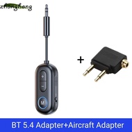 ZHANGHONG Airplane Wireless Adapter, Bluetooth 5.4 3.5mm AUX Jack Audio Receiver Transmitter, Portab