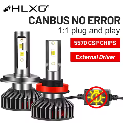 HLXG H7 H4 LED Headlight 12PCS 5570 CSP Chip 300W Auto LED Headlamp H8 H9 H11 H1 9005 9006 HB3 HB4 4