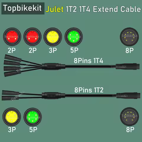 Ebike Julet Cable 1-4 1T4 /1-2 1T2 Extend Cable Connector Julet Extend Cable Ebike Cable