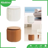 [Ababixa] Paper Stool with Cushion Craft Paper Stool Furniture Foot Stool Foldable Chair for Home Exhibition Halls Gifts Decor