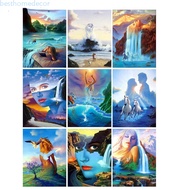 Frames Painting Beauty Waterfall Posters Prints Wall Art Canvas Pictures Gift for Living Room Girls 