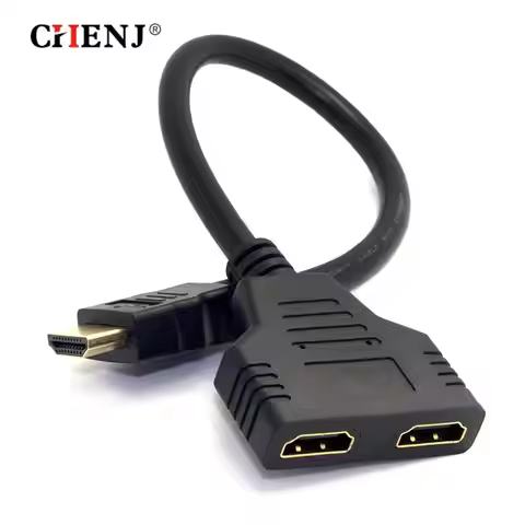 HDMI Splitter Adapter Cable HDMI Splitter 1 in 2 Out HDMI Male to Dual HDMI Female 1 to 2 Way Conver