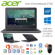 Acer Chromebook 11 C732 11.6" HD 4GB RAM 32GB eMMC Expand Memory 128/256/320GB microSD Windows 10