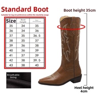 MIFEI | Vintage Embroidered Brown V-Cut Cowgirl Boots